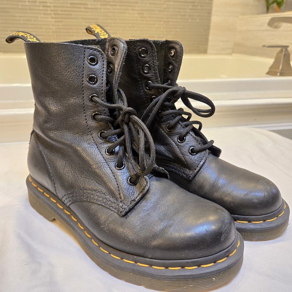 Dr. Martens Black Leather Combat Boots